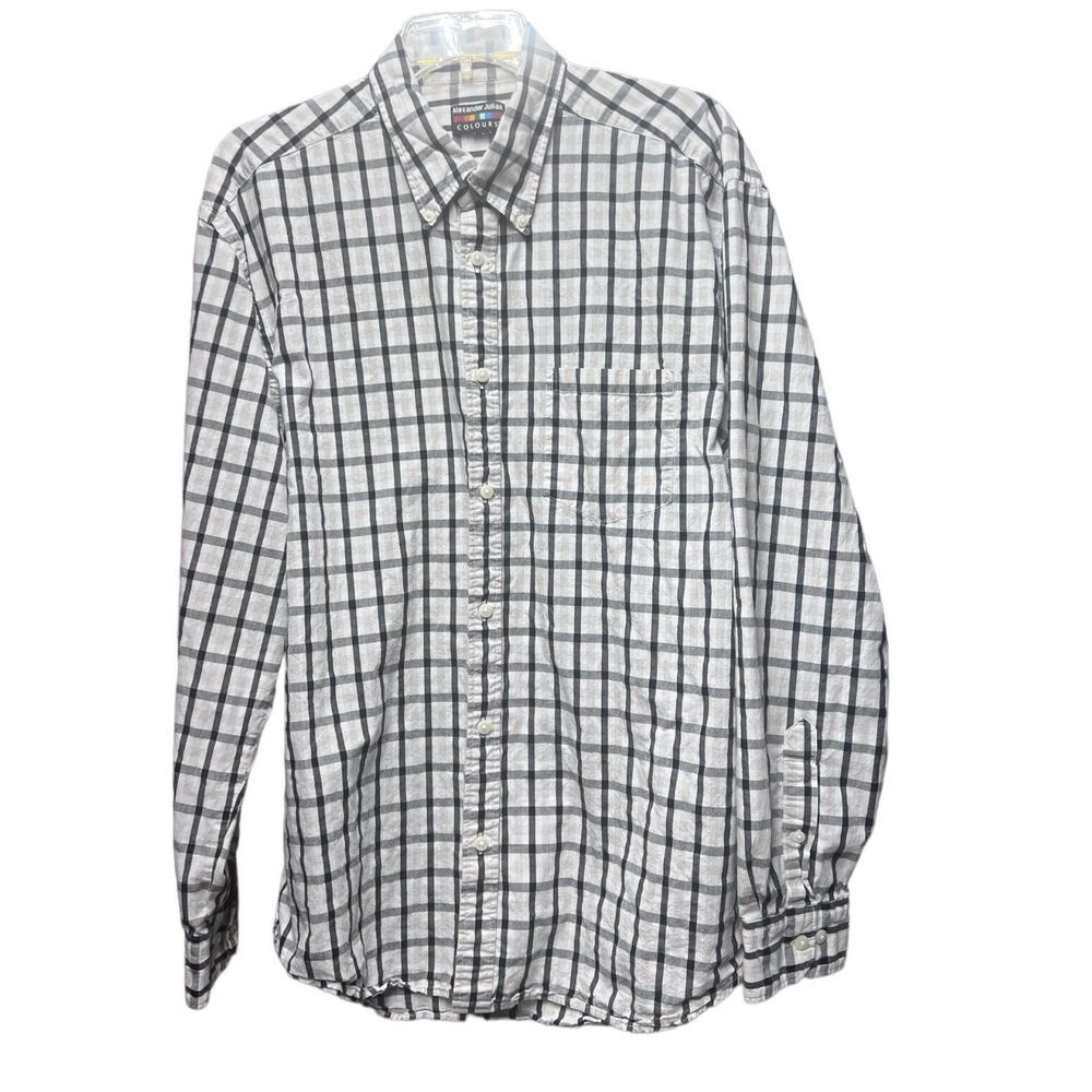 Men's Alexander Julian Colours Button Down Dress Shirt Size XL Multi Color Check